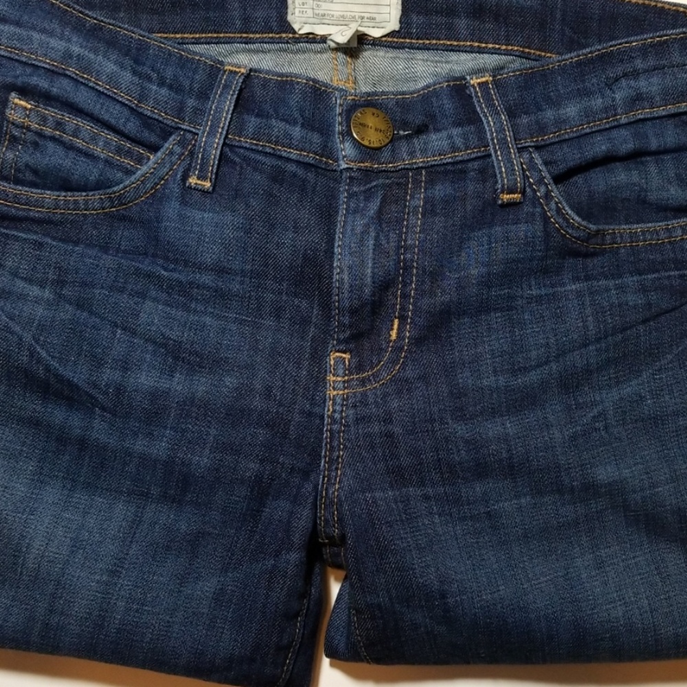 Current Elliott The Stiletto Dark Blue Distressed Jeans Size 26 - Picture 6 of 6